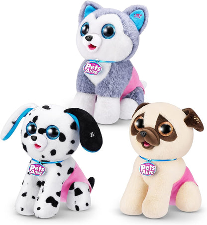 Pets Alive Pooping Puppies (Husky) by ZURU Surprise Puppy Plush, Ultra Soft Plushies, Interactive Toy Pets, Electronic Pet Puppy for Girls and Children