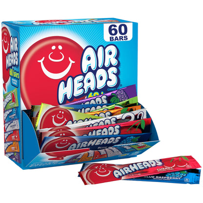 Airheads Candy Bars, Variety Bulk Box, 60 Individually Wrapped Full Size Bars