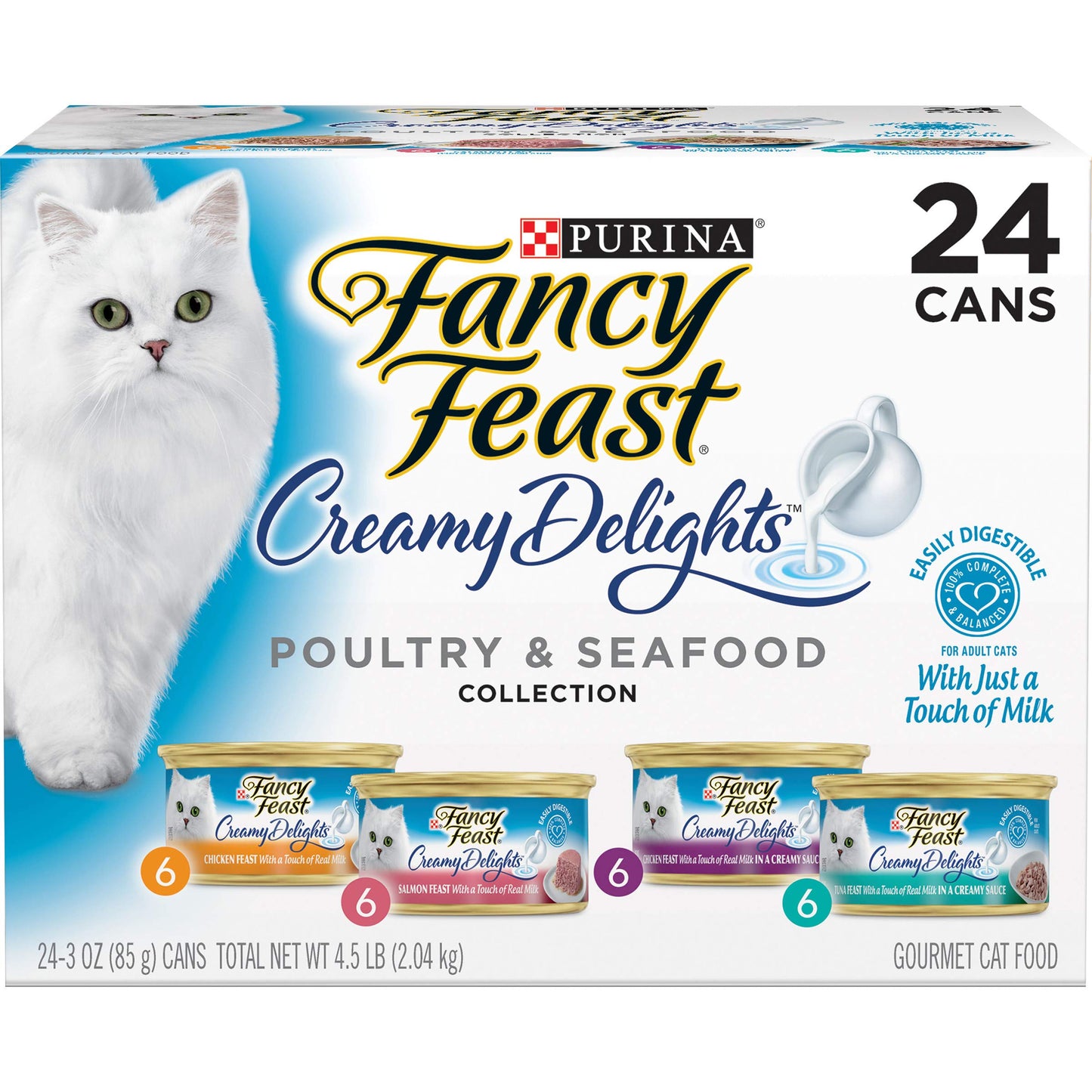 Purina Fancy Feast Wet Cat Food Variety Pack, Creamy Delights - (24) 3 oz. Cans