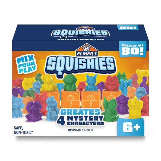 Elmer’s Squishies Kids’ Activity Kit, DIY Squishy Toy Kit Creates 4 Mystery Characters, Kids Crafts and Art Supplies Christmas Gift for Kids,Stocking Stuffers, 24 Piece Kit