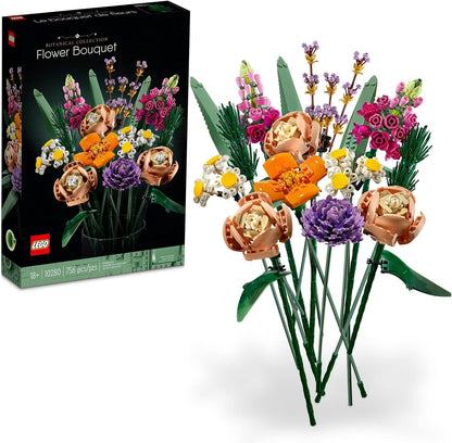 LEGO Icons Flower Bouquet 10280 Building Decoration Set - Artificial Flowers with Roses, Decorative Home Accessories, Gift for Him and Her, Botanical Collection and Table Art for Adults