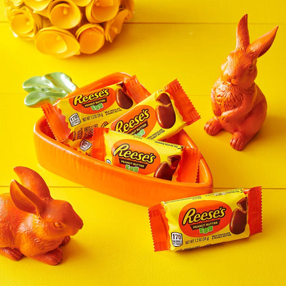 REESE'S Milk Chocolate Peanut Butter Eggs, Easter Basket Easter Candy Packs, 1.2 oz (6 Count)