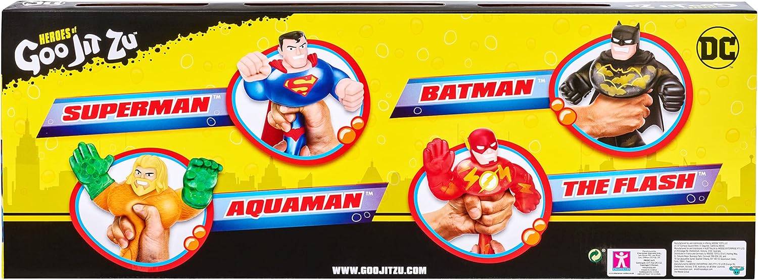 Heroes of Goo Jit Zu Licensed DC - 4 Pack - Aquaman, Batman, Superman and The Flash