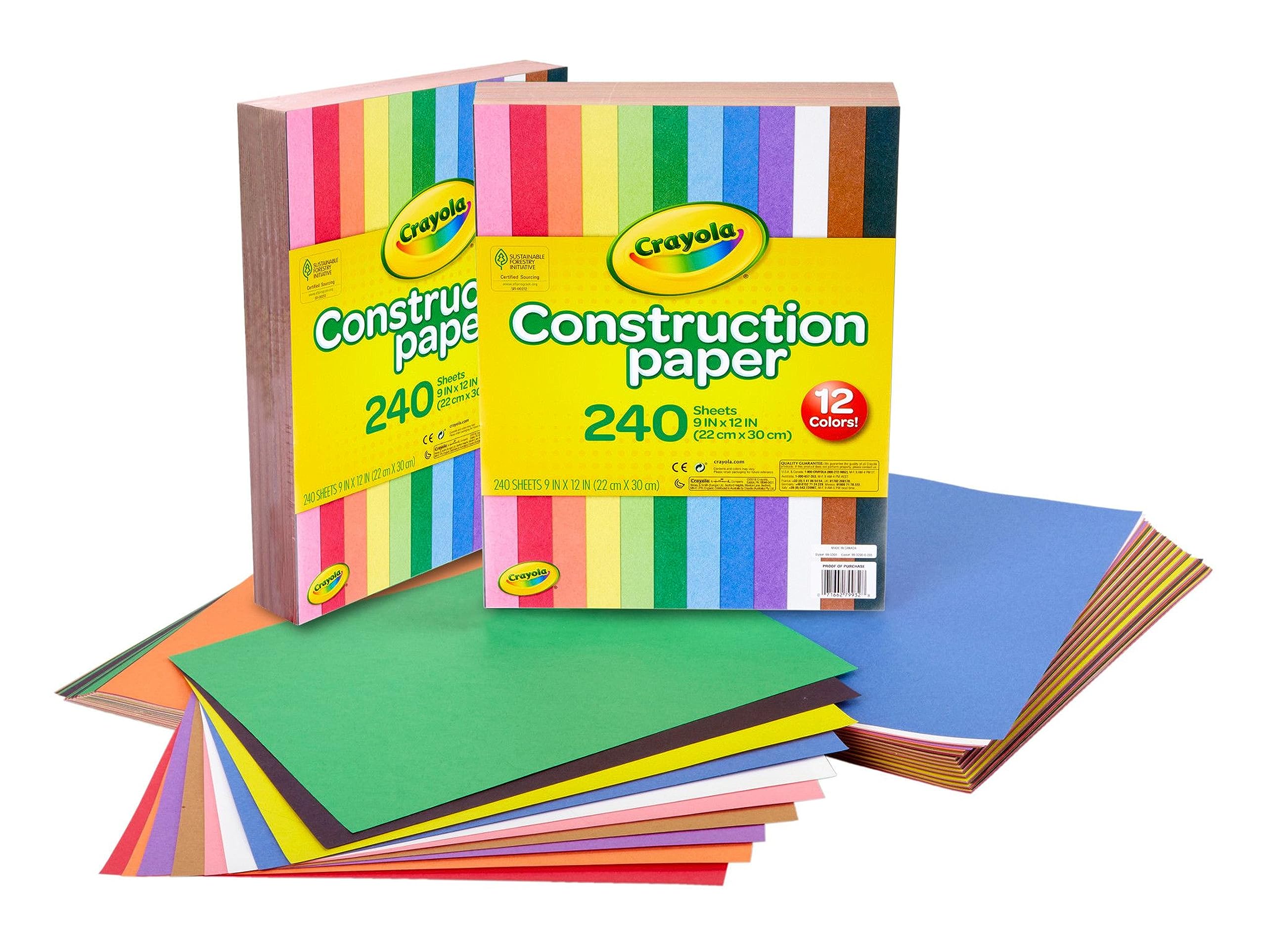 Crayola Construction Paper - 480ct (2 Pack), Bulk School Supplies for Kids, Classroom Supplies for Preschool, Elementary, Great for Arts & Crafts