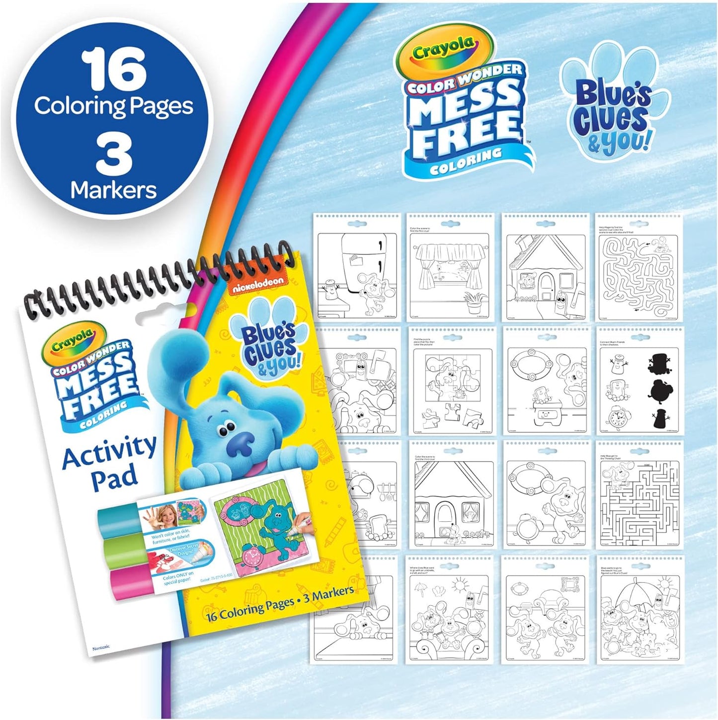 Crayola Nickelodeon Color Wonder Bundle (Set of 3), Mess Free Activity Pads & Markers, Holiday Gift For Toddlers, Drawing Set, 3+