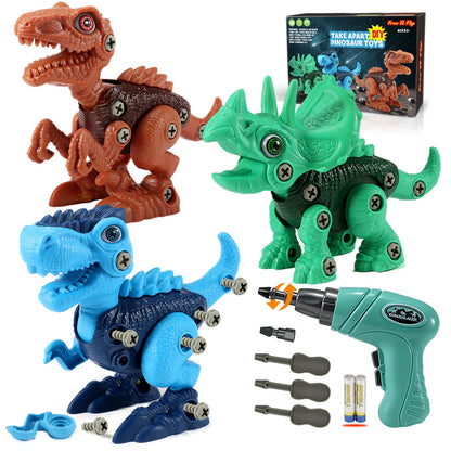 FREE TO FLY Kids Toys Stem Dinosaur Toy: Take Apart Toys for Kids 3-5 Learning Educational Building Sets with Electric Drill Birthday Gifts for Toddlers Boys Girls Age 3 4 5 6 7 8 Year Old