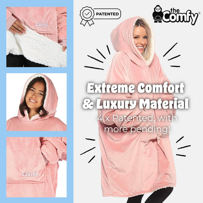 THE COMFY Original | Oversized Microfiber & Sherpa Wearable Blanket, Seen On Shark Tank, One Size Fits All