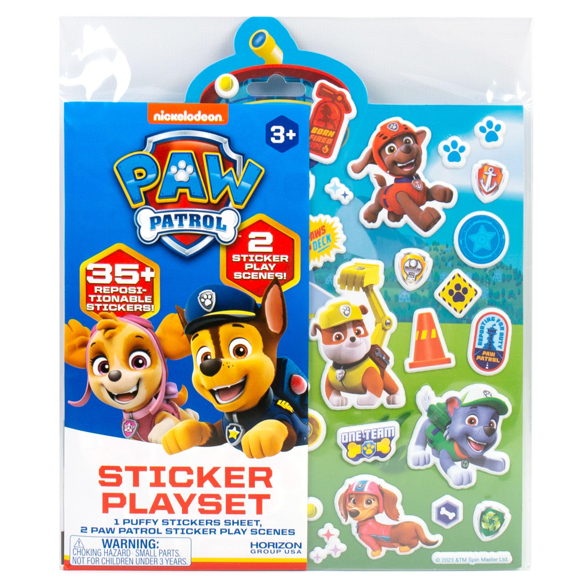 Paw Patrol Sticker Playset, Over 50 Repositionable Paw Patrol Stickers, 2 Sticker Play Scenes, Paw Patrol Party Activities, Paw Patrol Car Activity, Travel Activity for Kids & Toddlers