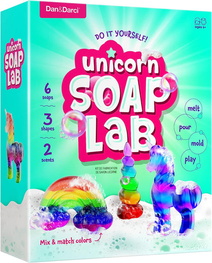 Unicorn Soap Making Kit - Girls Crafts DIY Project Age 6+ Year Old Kids Girl Gifts Science STEM Activity Teenage Christmas Gift Make Your Own Kits Craft Toys Ages 6 7 8 9 10 11 12