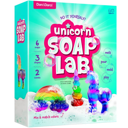 Unicorn Soap Making Kit - Girls Crafts DIY Project Age 6+ Year Old Kids Girl Gifts Science STEM Activity Teenage Christmas Gift Make Your Own Kits Craft Toys Ages 6 7 8 9 10 11 12