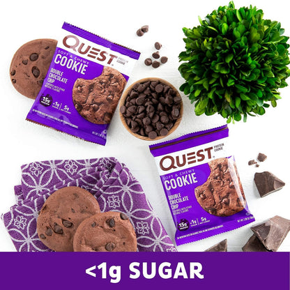 Quest Nutrition Double Chocolate Chip Protein Cookie, High Protein, Low Carb, 12 Count