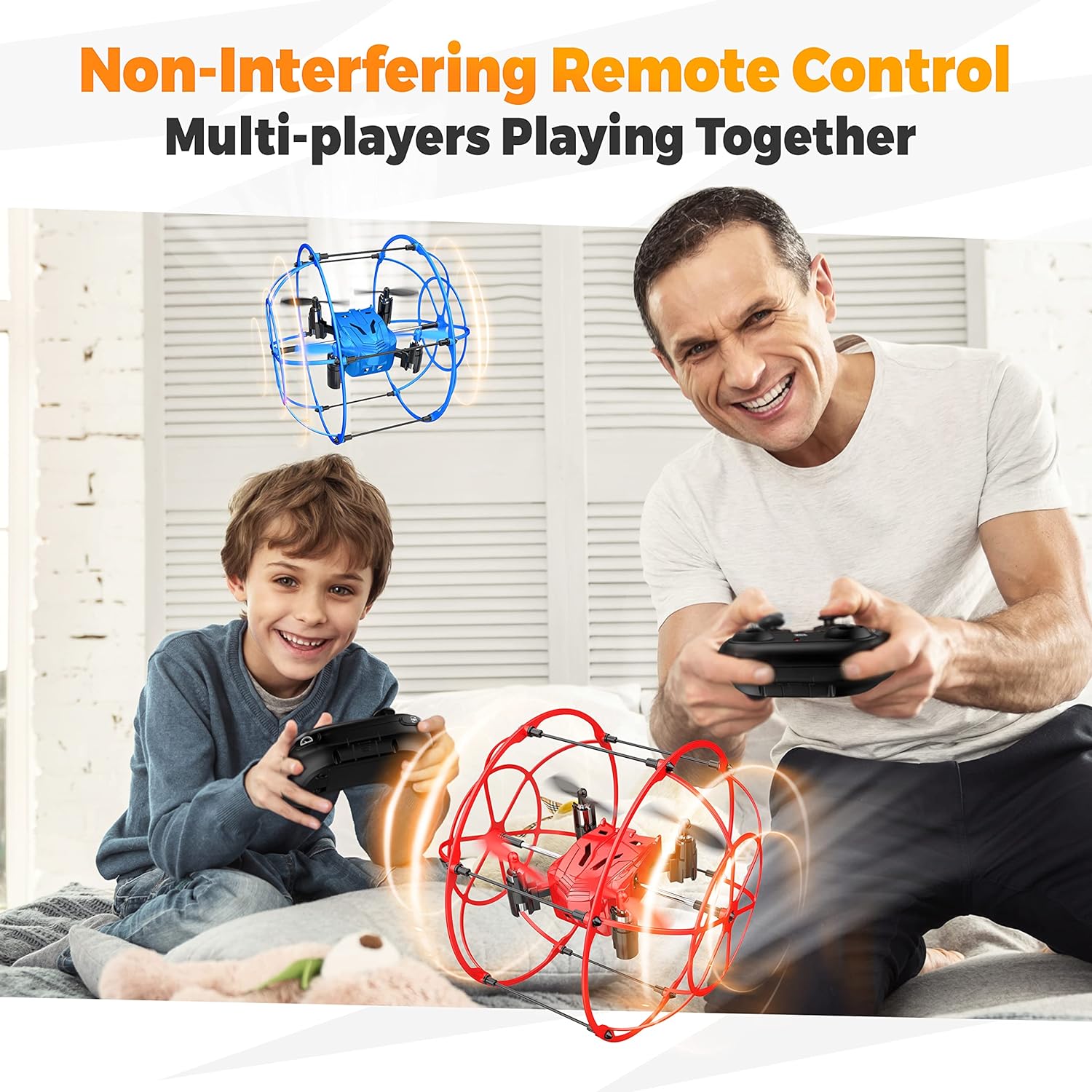 BEZGAR HQ053 Remote Control Mini Drone for Kids - Remote Control Spherical Rolling Quadcopter 360 Degree Flip Christmas Birthday Gift Indoor Outdoor Toys for Boys Age 4 5 6 7 8-12 RC Drone Beginner