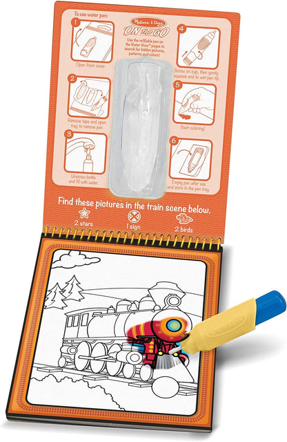 Melissa & Doug On the Go Water Wow! Reusable Water-Reveal Activity Pad - Vehicles - Stocking Stuffers, Mess Free Coloring Books For Toddlers Ages 3+, Travel Toys