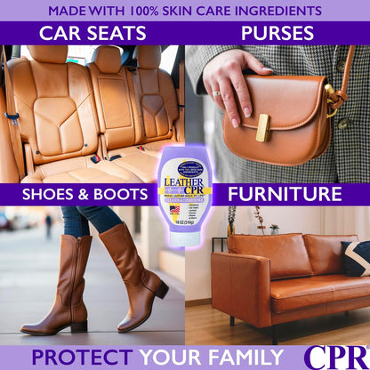 Leather CPR | 2-in-1 Leather Cleaner & Leather Conditioner (18oz) | Cleans, Restores, Conditions, & Protects Furniture, Car Seats, Purses, Shoes, Boots, Saddles/Tack, Jackets, & Auto