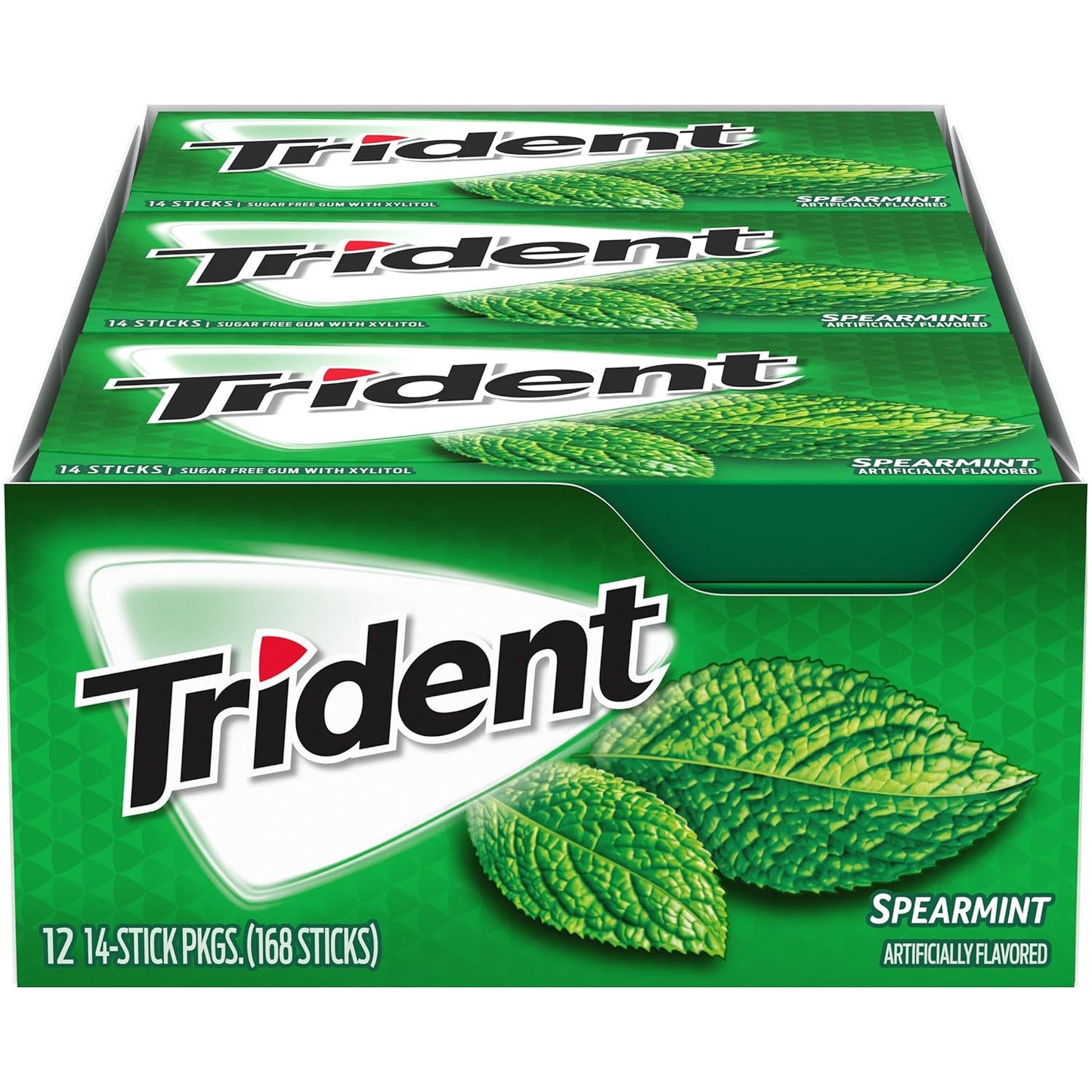 Trident Spearmint Sugar Free Gum, 12 Packs of 14 Pieces (168 Total Pieces)