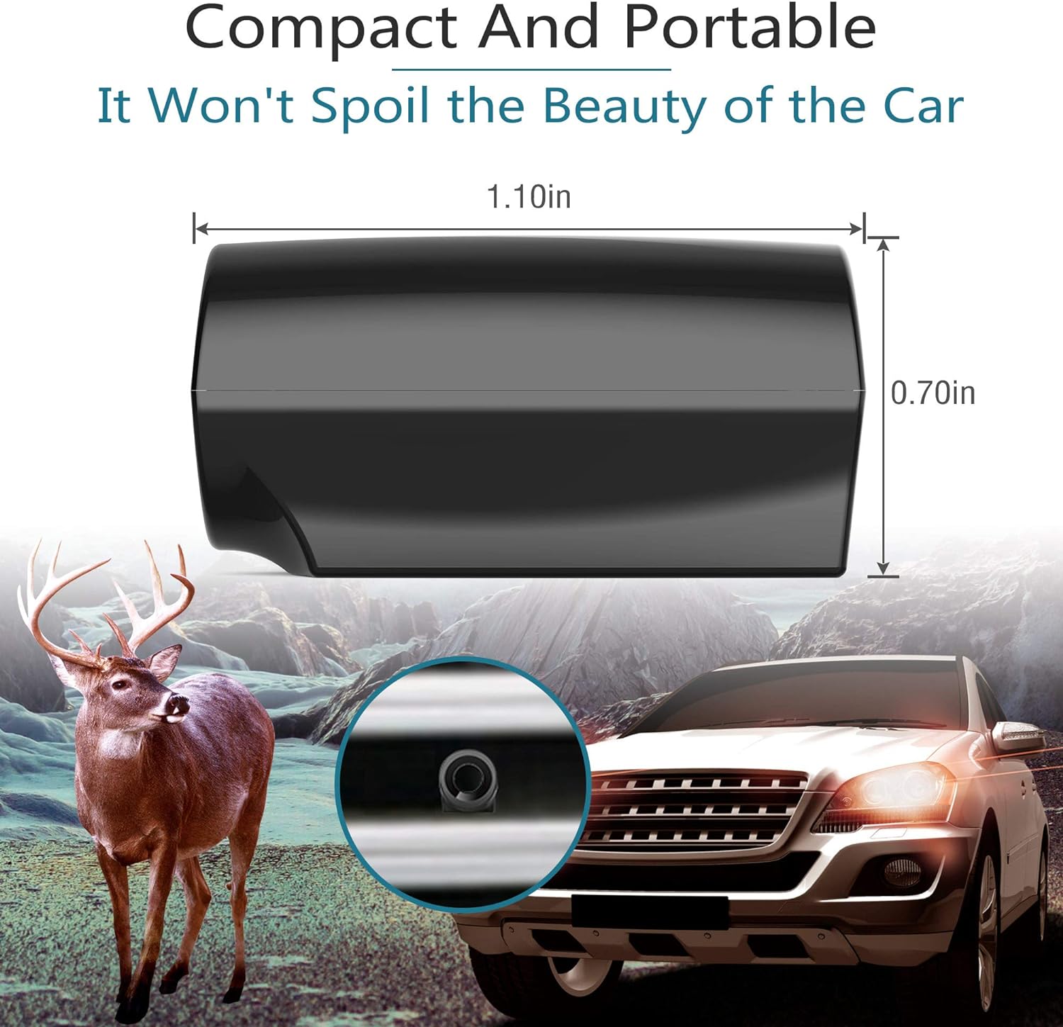 Elook Deer Warning Whistles Device for Car, Save Deer Whistle with Upgraded Acrylic Double-Sided Tape, Mini Size, 4 Pack (Patent Registered)