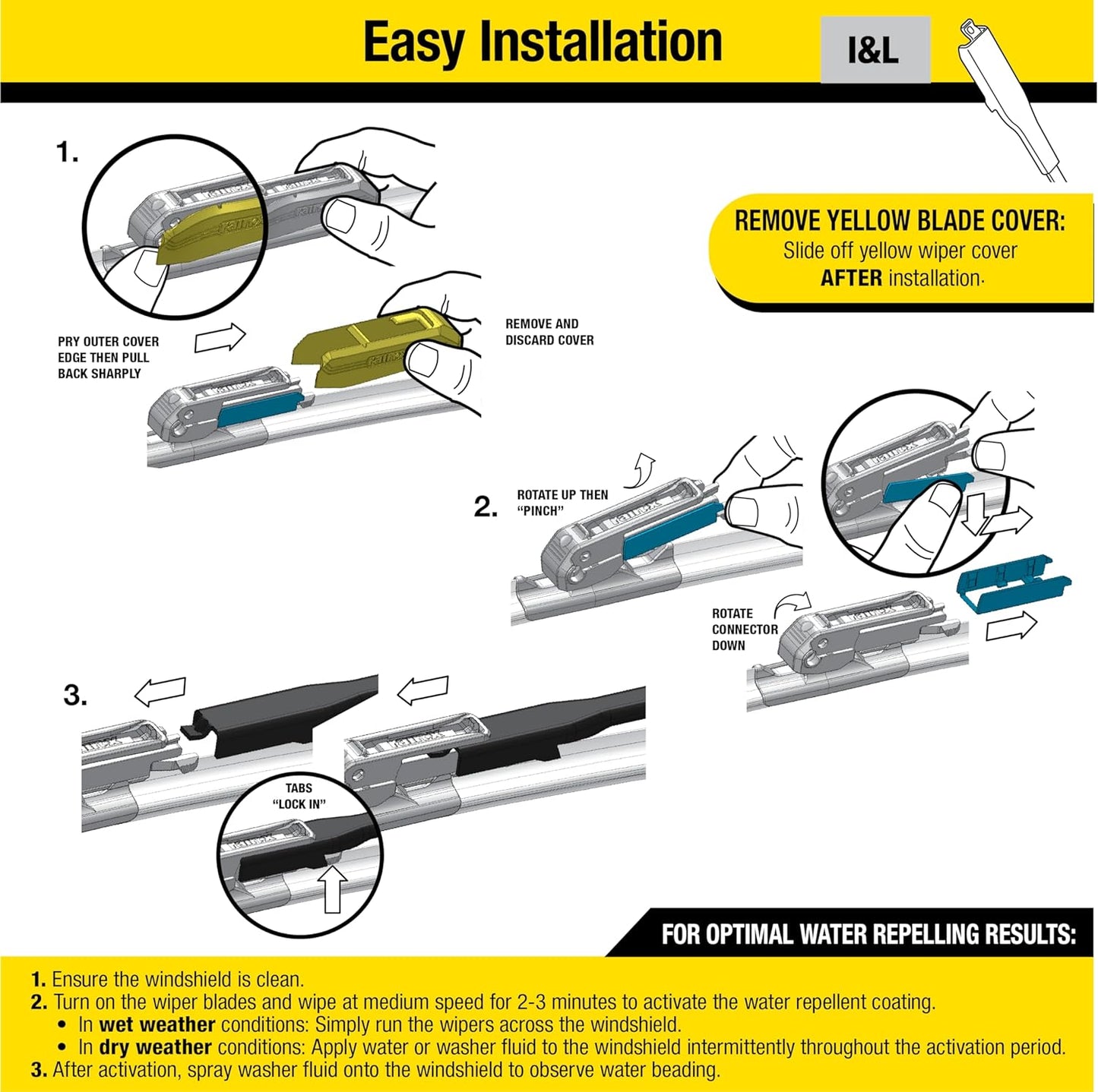 Rain-X 5079281-2 Latitude 2-In-1 Wiper Blades, 26 Inch Windshield Wipers (Pack Of 1), Automotive Replacement Windshield Wiper Blades With Patented Rain-X Water Repellency Formula