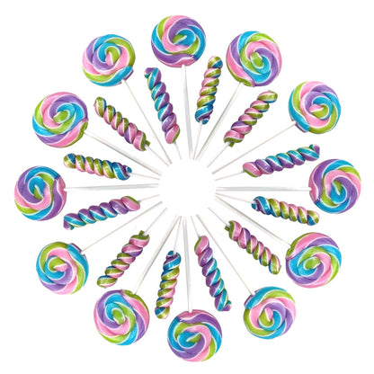 Spring Easter Candy - 24 Swirl and Twist Lollipops- Easter Basket - Egg Hunts