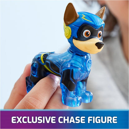 Paw Patrol: The Mighty Movie, Chase’s Mighty Transforming Cruiser with Mighty Pups Action Figure, Lights and Sounds, Kids Toys for Boys & Girls 3+