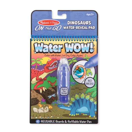 Melissa & Doug On The Go Water Wow! Reusable Water-Reveal Activity Pad – Dinsoaur Books, Stocking Stuffers, Arts And Crafts Toys For Kids Ages 3+