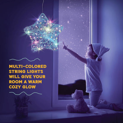 3D Light-up String Art Kit for Kids - Star Lantern Making Kit w/ 20 LEDs - Kids Gifts - Crafts Set for Girls and Boys Ages 8-12 Kid - DIY Arts & Craft Kits for Age 8, 9, 10, 11, 12 Year Old Girl Gift