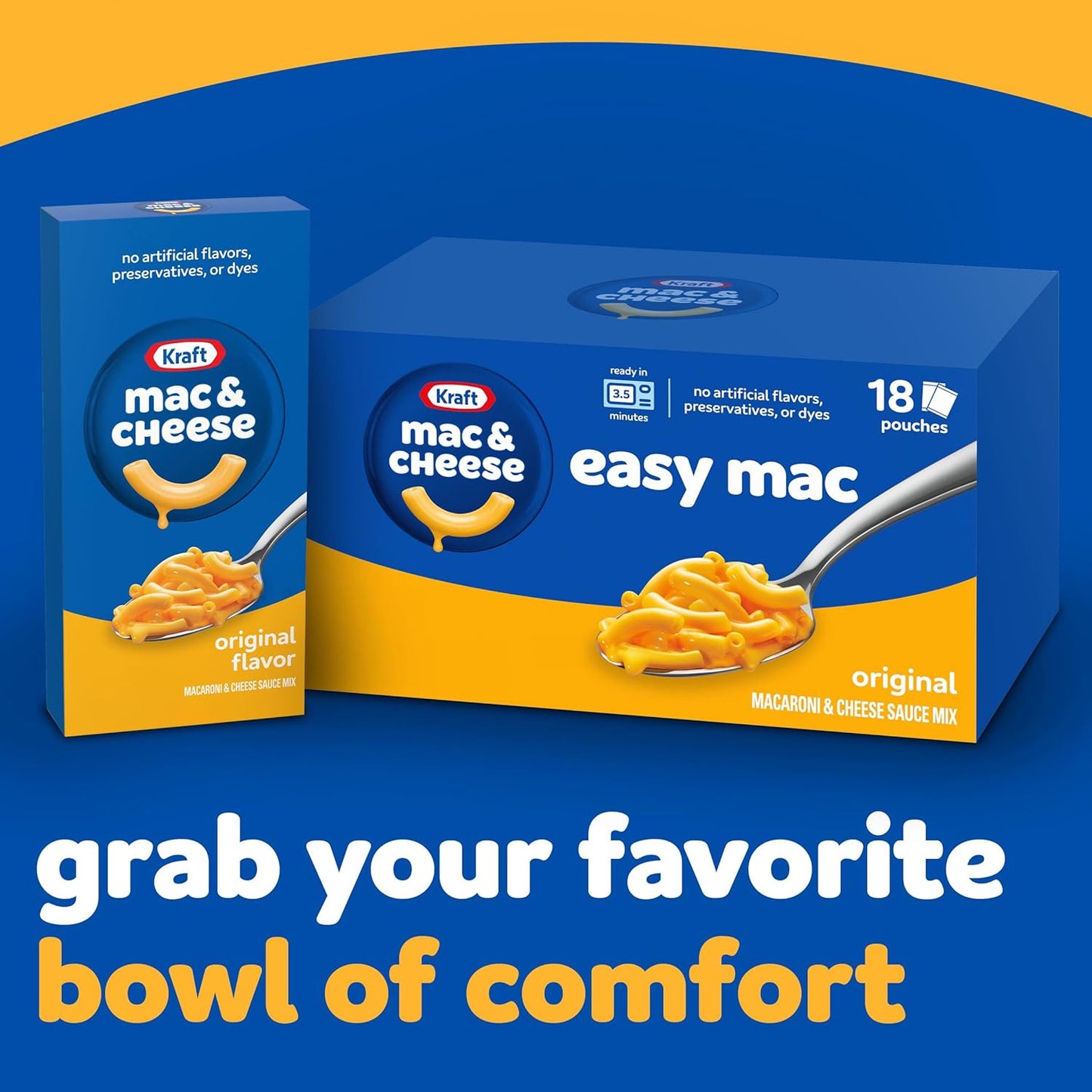 Kraft Easy Mac Original Macaroni & Cheese Microwavable Dinner (18 ct Packets)(Packaging May Vary)