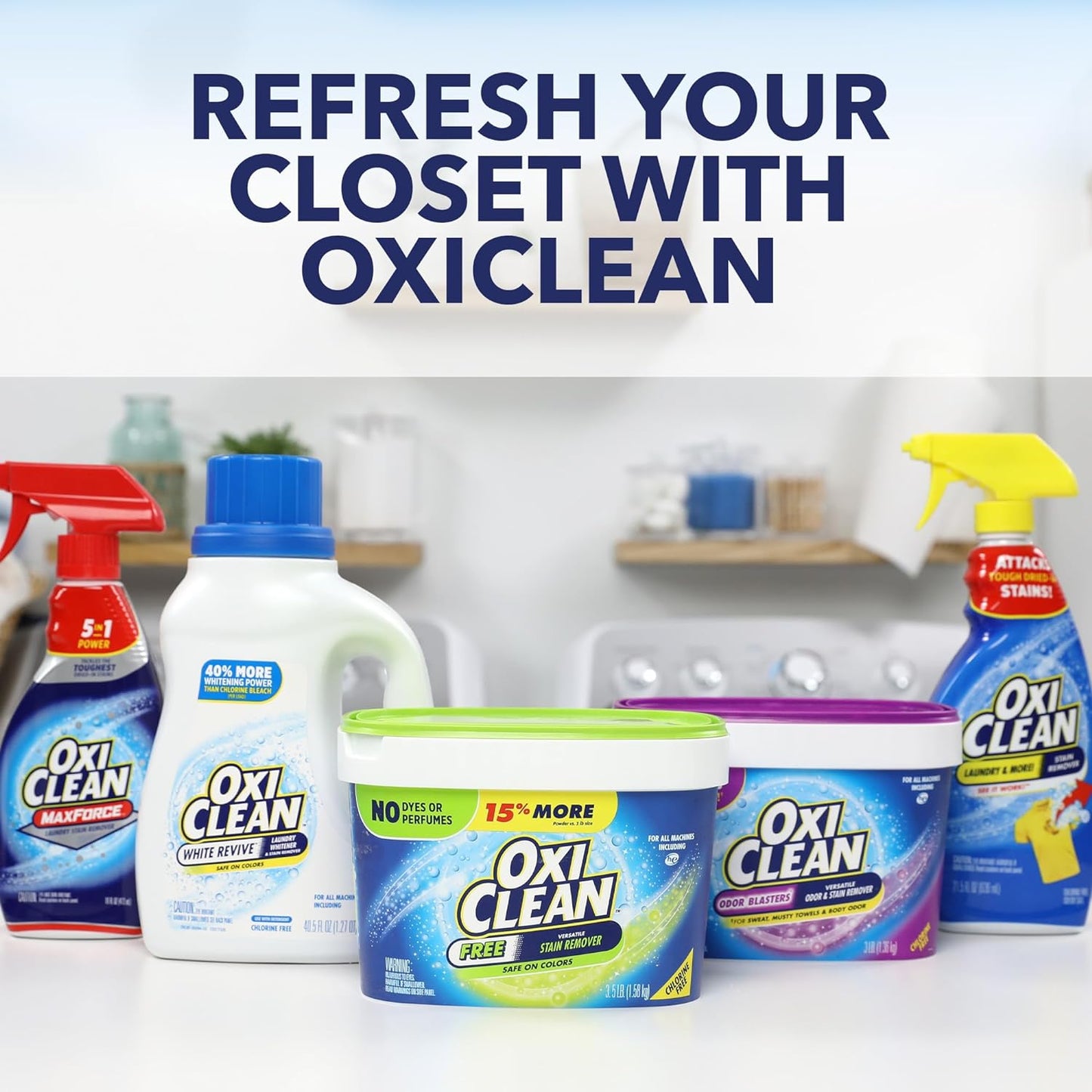 OxiClean Free Versatile Stain Remover Powder, 3 lb