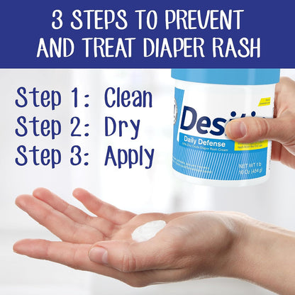 Desitin Daily Defense Baby Diaper Rash Cream with 13% Zinc Oxide, Barrier Cream to Treat, Relieve & Prevent Diaper Rash, Hypoallergenic, Dye-, Phthalate- & Paraben-Free, 16 oz