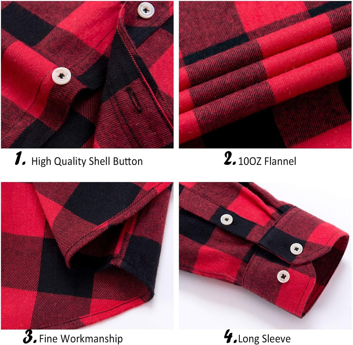 Alimens & Gentle Men's Button Down Regular Fit Long Sleeve Plaid Flannel Casual Shirts