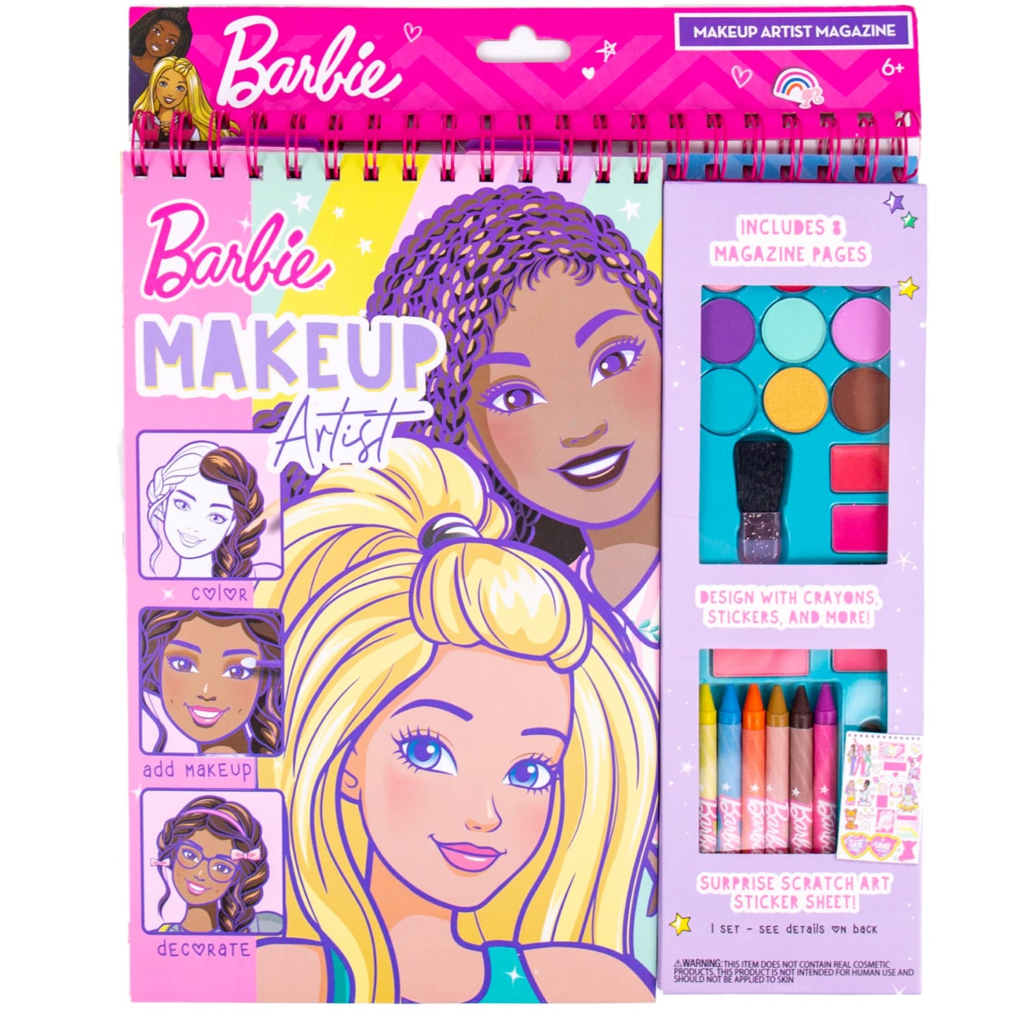 Horizon Group USA Barbie Makeup Artist Magazine, Create Your Own Hair & Makeup Looks Using 130+ Stencils, 180+ Stickers, Crayons, Pretend Makeup & More