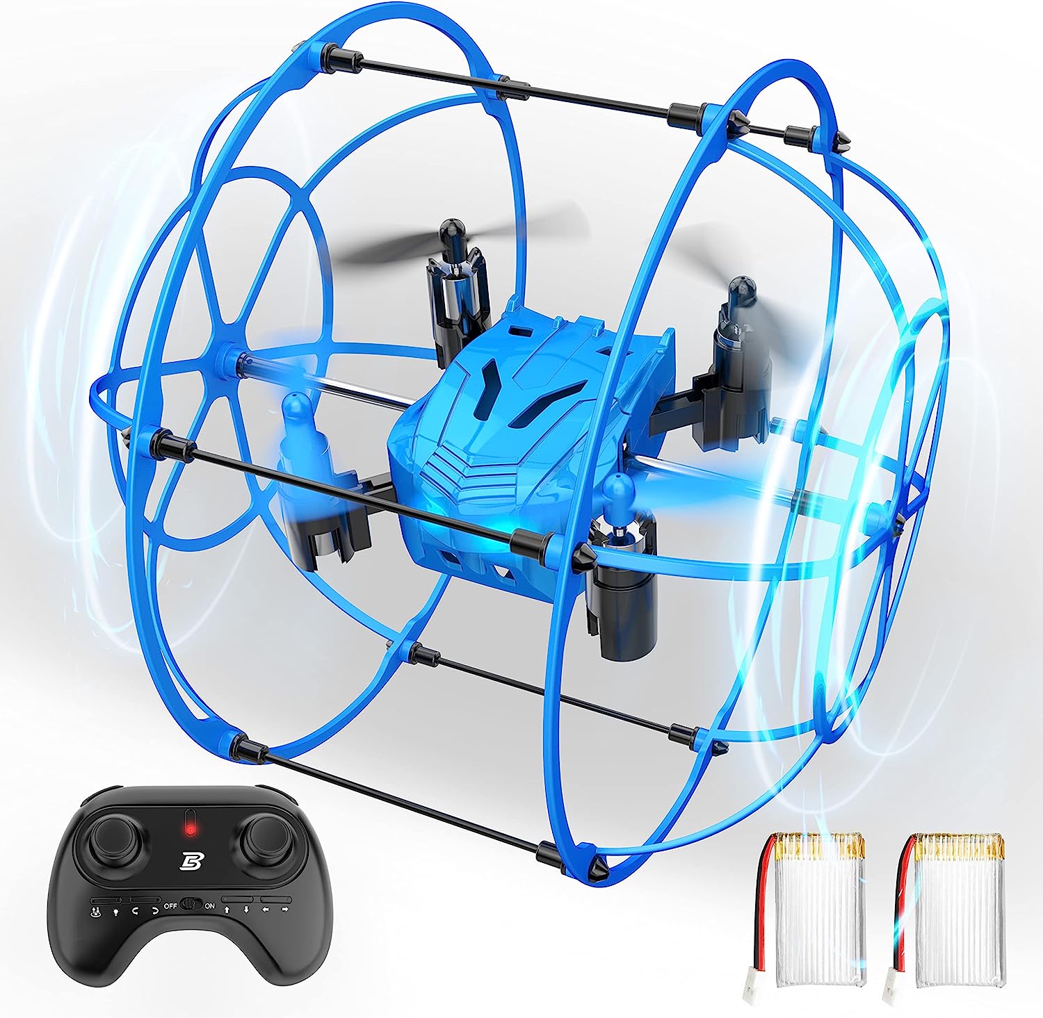 BEZGAR HQ053 Remote Control Mini Drone for Kids - Remote Control Spherical Rolling Quadcopter 360 Degree Flip Christmas Birthday Gift Indoor Outdoor Toys for Boys Age 4 5 6 7 8-12 RC Drone Beginner