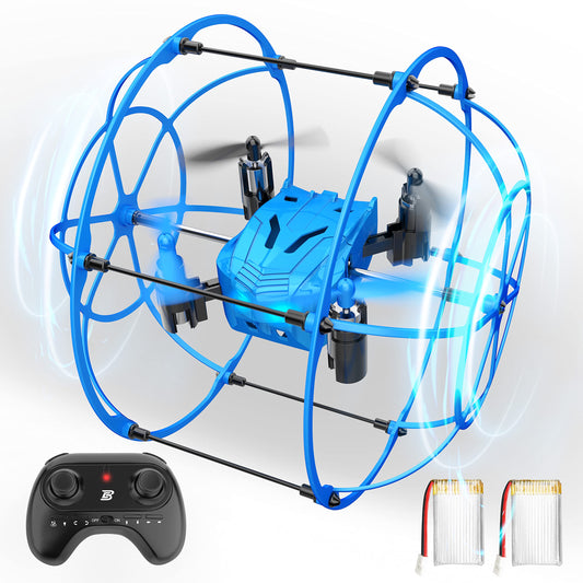 BEZGAR HQ053 Remote Control Mini Drone for Kids - Remote Control Spherical Rolling Quadcopter 360 Degree Flip Christmas Birthday Gift Indoor Outdoor Toys for Boys Age 4 5 6 7 8-12 RC Drone Beginner