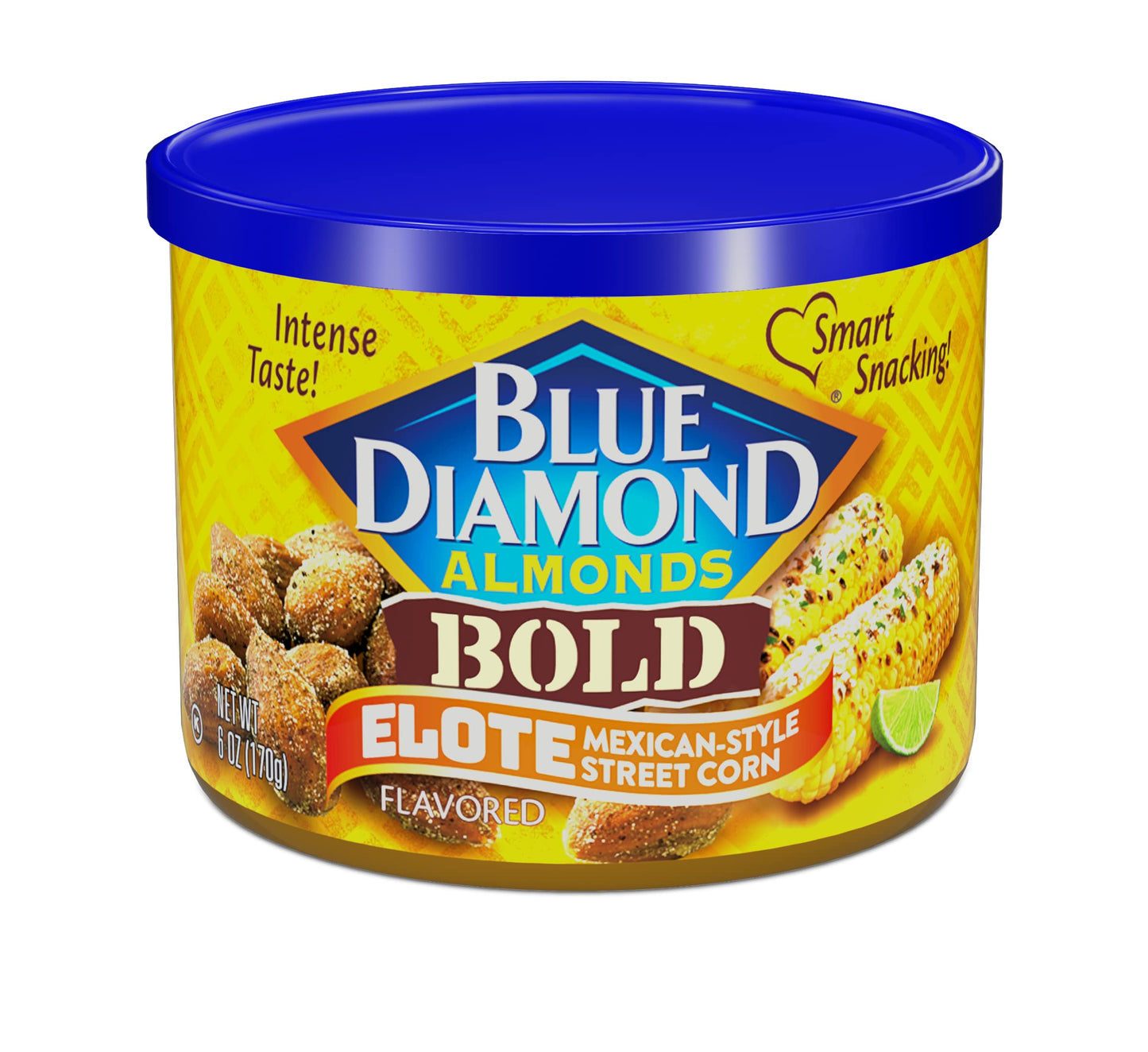 Blue Diamond Almonds, BOLD Elote Mexican Street Corn Flavored Snack Nuts, 6 Ounce Can