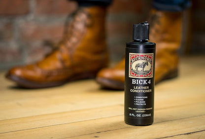 Bick 4 Leather Conditioner and Leather Cleaner 8 oz - Will Not Darken Leather - Safe For All Colors of Leather Apparel, Furniture, Jackets, Shoes, Auto Interiors, Bags & All Other Leather Accessories