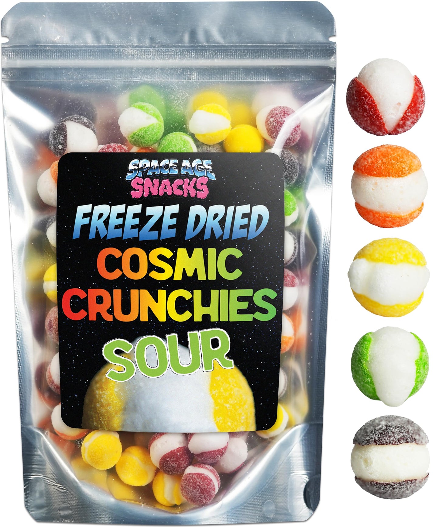 Premium Freeze Dried Sour Skittles - Cosmic Crunchies Dried Candy - Freetles Dry Candy for All Ages (4 Ounce)