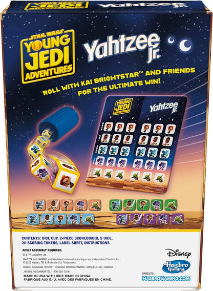 Hasbro Gaming Yahtzee Jr. Star War: Young Jedi Adventures Edition Board Game for Kids | Ages 4+ | 2-4 Players | Counting and Matching Games for Preschoolers (Amazon Exclusive)