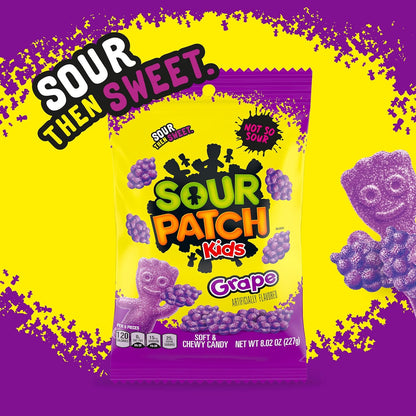 SOUR PATCH KIDS Grape Soft & Chewy Candy, 8.02 oz