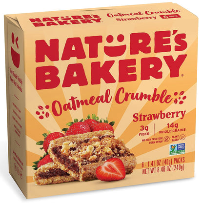 Nature's Bakery Oatmeal Crumble Strawberry Bars, 1.41 Oz, 6 Ct