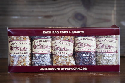 Amish Country Popcorn | 4 Ounce Variety Kernel Gift Set (10 Pack Assorted) | Old Fashioned, Non-GMO and Gluten Free (4oz Each, 10ct Total)