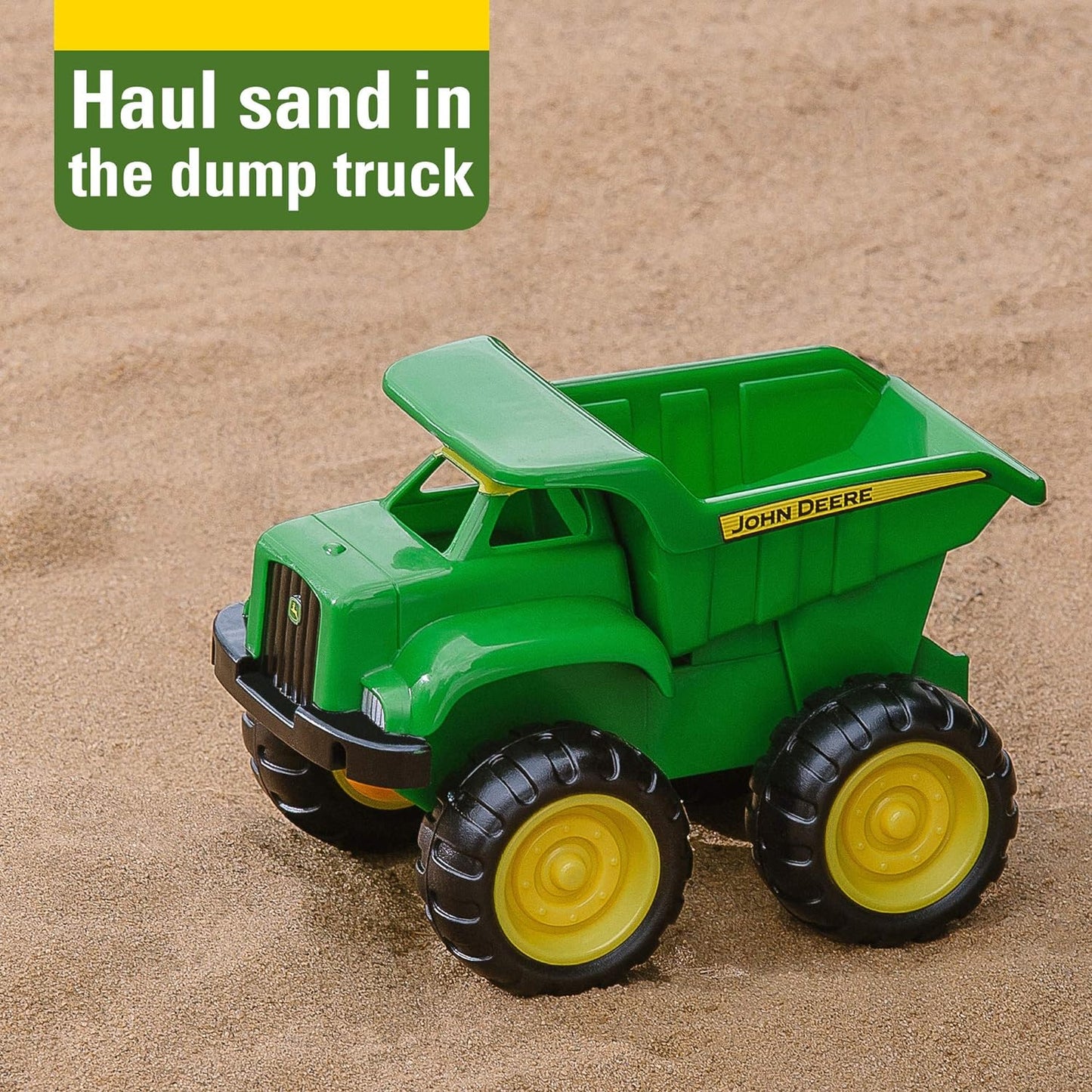 John Deere Sandbox Toys Vehicle Set - Includes Dump Truck Toy, Tractor Toy with Loader - 6 Inch - 2 Count, Green, Frustration Free Packaging