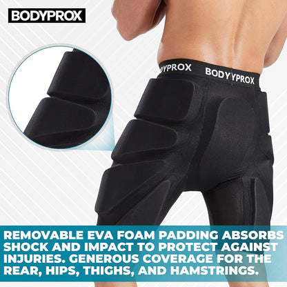 Bodyprox Protective Padded Shorts for Snowboard,Skate and Ski,3D Protection for Hip,Butt and Tailbone