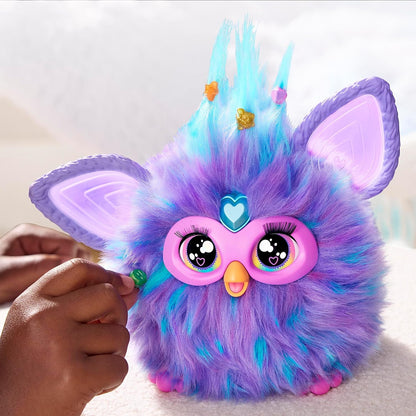 Furby Purple, 15 Fashion Accessories, Interactive Plush Toys for 6 Year Old Girls & Boys & Up, Voice Activated Animatronic, Medium