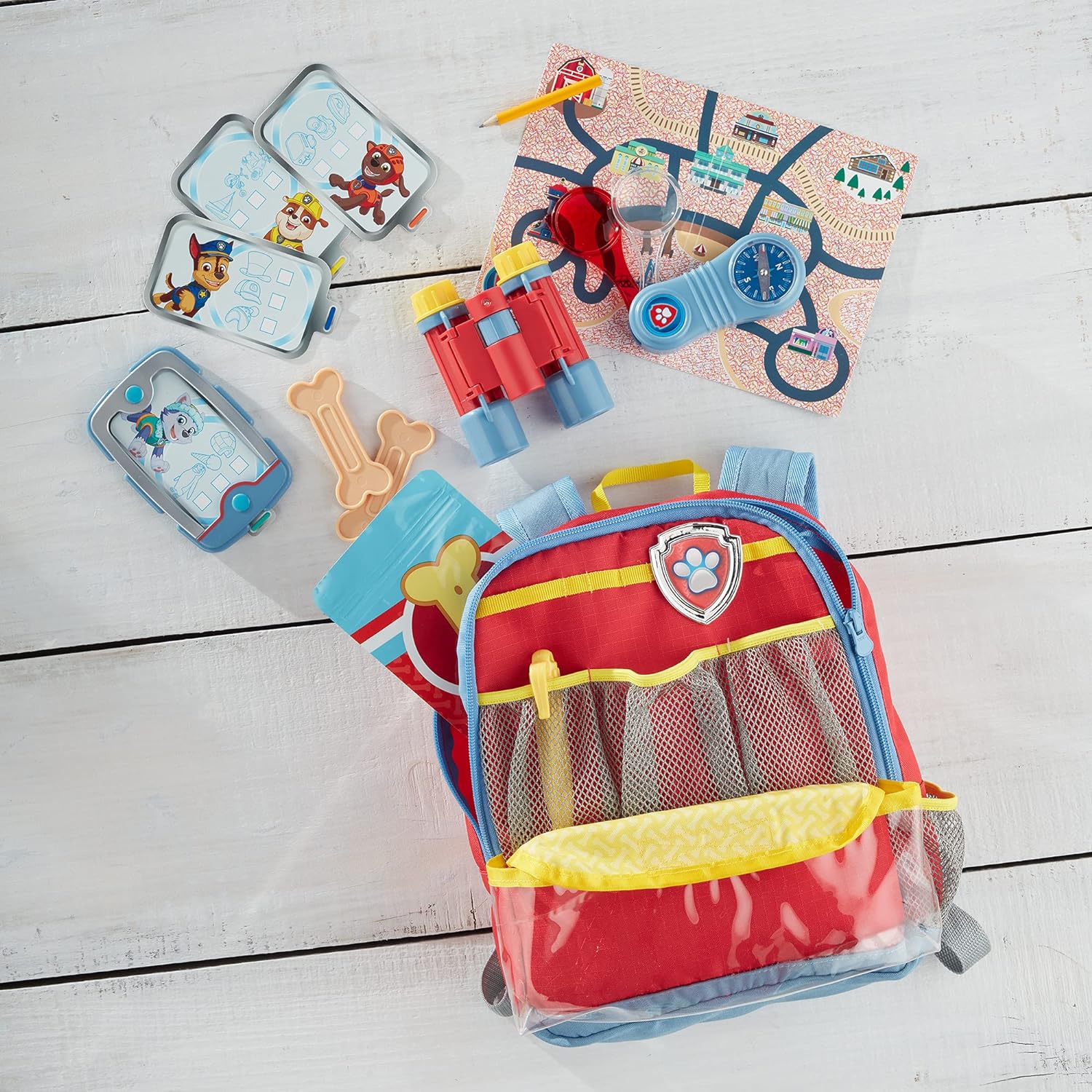 Melissa & Doug PAW Patrol Pup Backpack Role Play Set (15 Pieces) - PAW Patrol Adventure Pack, Toys, Pretend Play Outdoor Gear