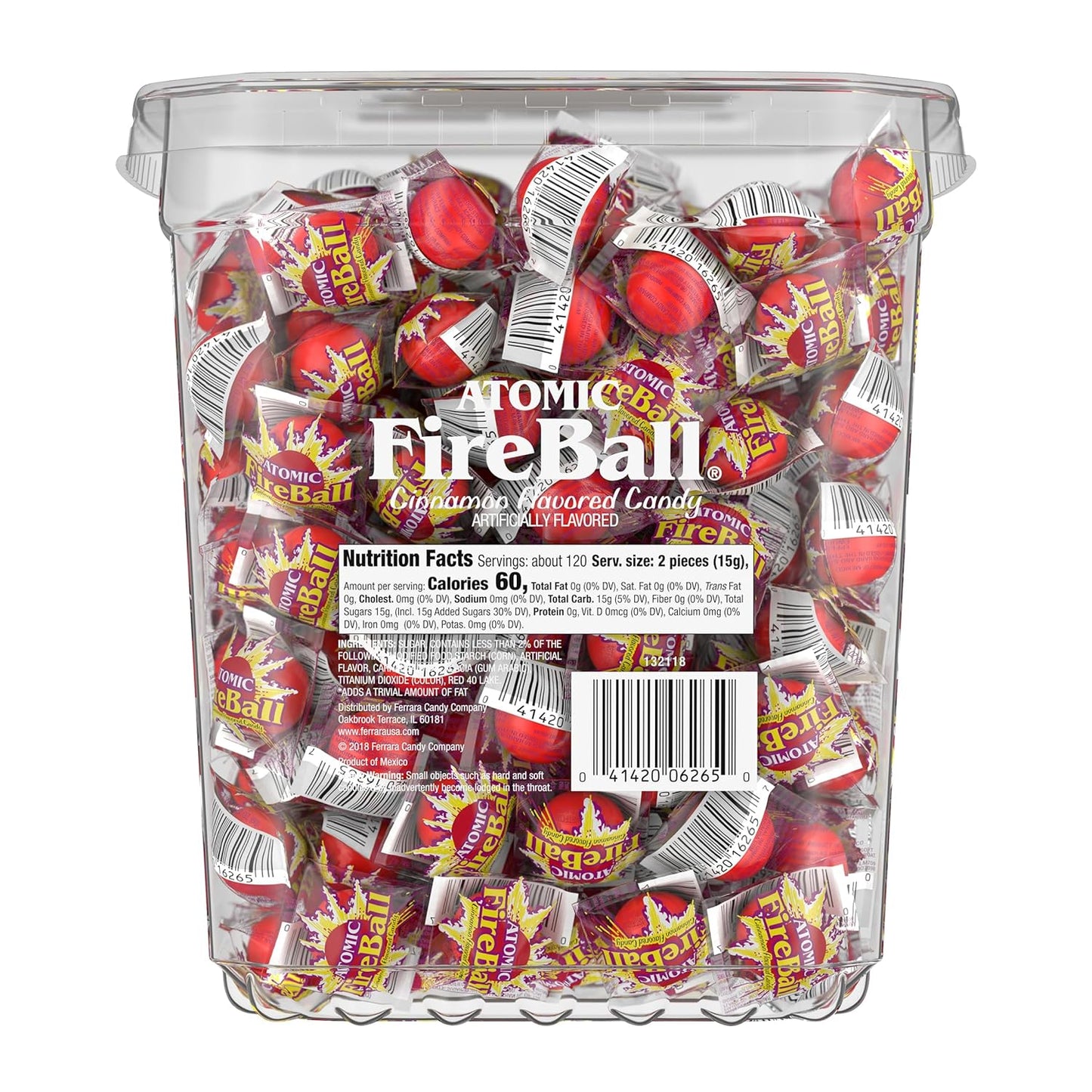 Wonka Atomic Fireball Jawbreakers , Cinnamon, 240 individually wrapped