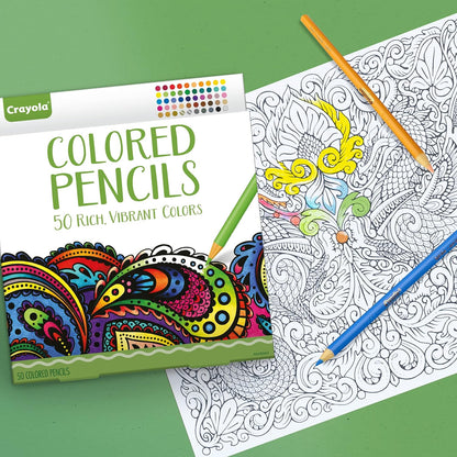 Crayola Colored Pencils For Adults (50 Count), Colored Pencil Set, Pair With Adult Coloring Books, Art Supplies, Holiday Gifts [Amazon Exclusive]