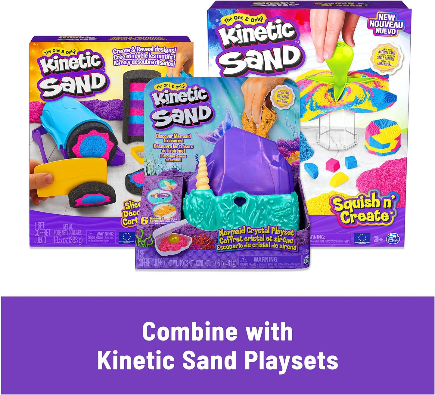 Kinetic Sand, The Original Moldable Play Sand, 3.25lbs Beach Sand, Sensory Toys, Holiday & Christmas Gifts for Kids Ages 3+ (Amazon Exclusive)