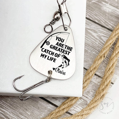 Personalized Fishing Lure You Are The Greatest Catch Of My Life Fishing Lure Gift Men's Gift for Husband Gift Boyfriend Personalized Name GREATEST-LURE