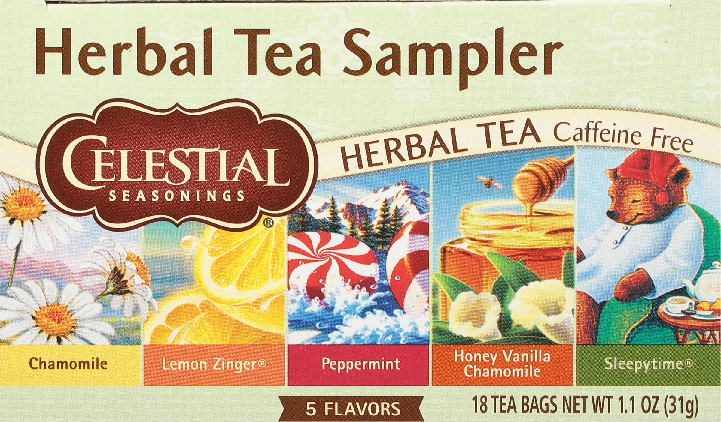 Celestial Seasonings Herbal Tea, Tea Sampler, 18 Count