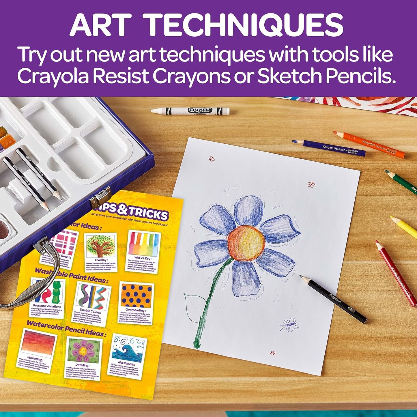 Crayola Table Top Easel & Art Kit (65 Pcs), Kids Painting Set, Gifts for Kids, Ages 4+