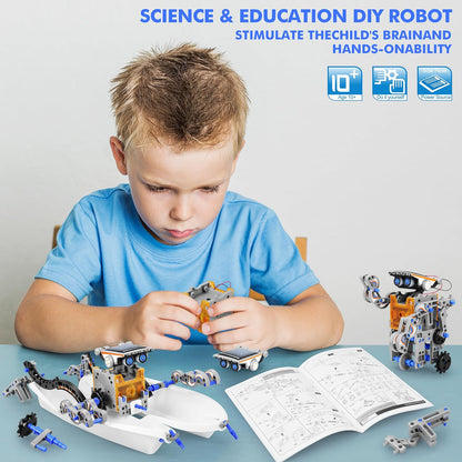 STEM 13-in-1 Education Solar Power Robots Toys for Boys Age 8-12, Educational Toy DIY Science Kits for Kids, Building Experiment Robotics Set Birthday Gifts for 8 9 10 11 12 Years Old Boys Girls Teens